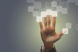 Concept of Hand with Electronic Fingerprints